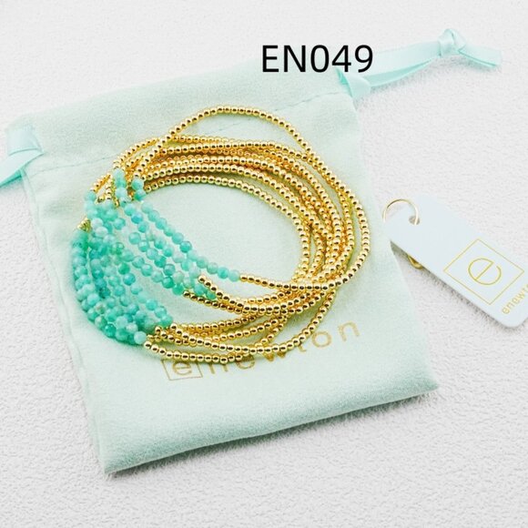 Enewton Amazonite & Gold Bead Nine-Piece Bracelet Set - Picture 2 of 7